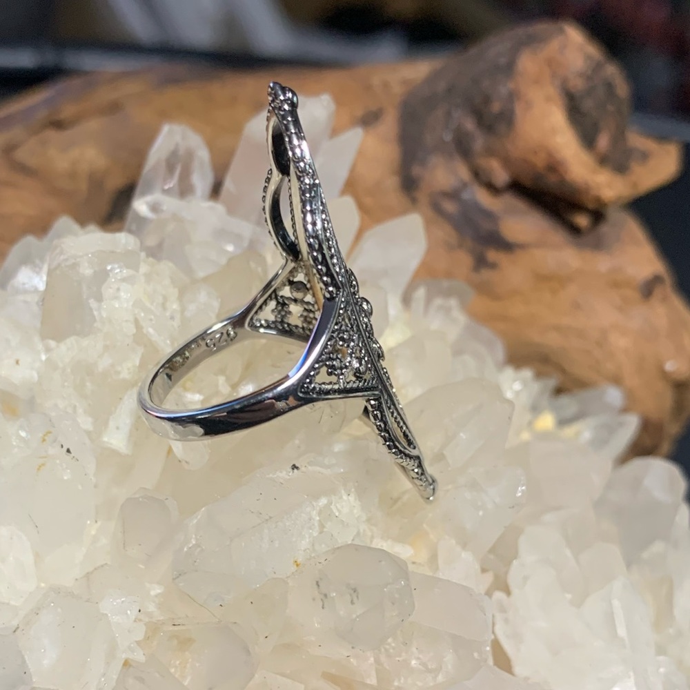 Vintage Solid Sterling Silver Ring - image 2